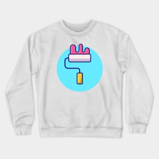 Roller Brush Paint Cartoon Vector Icon Illustration (2) Crewneck Sweatshirt